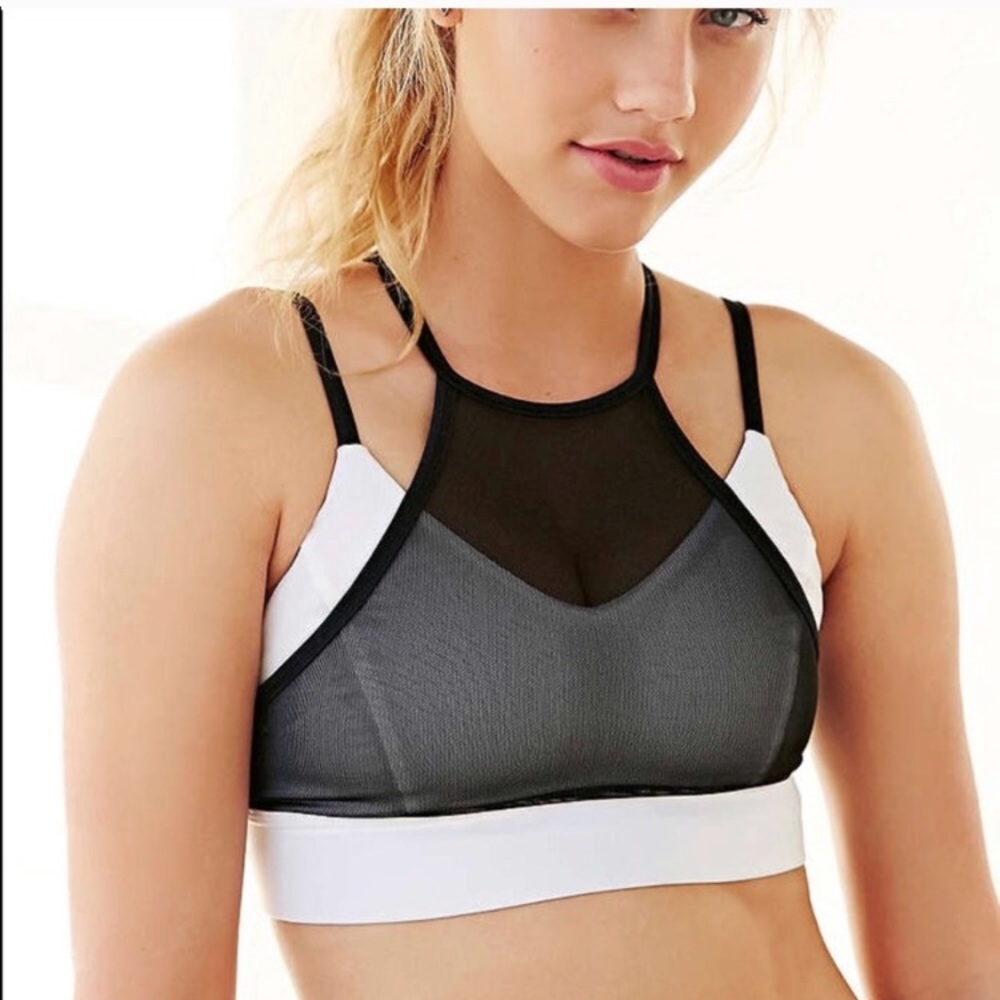Without walls black and white mesh sports bra